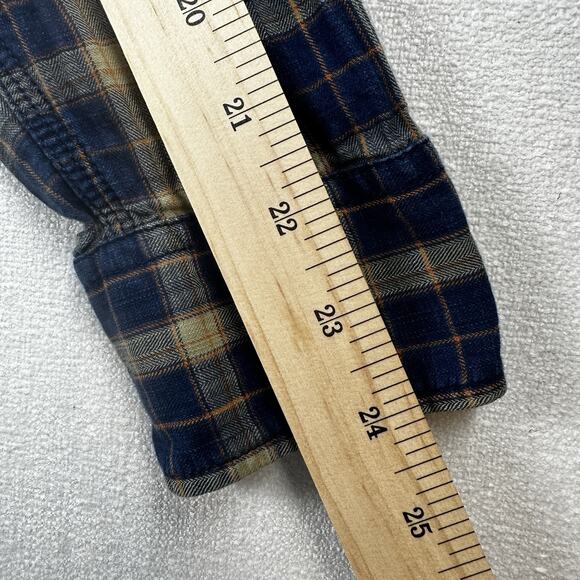 Indian Terrain Vintage Indigo Button Down Shirt Men's‎ small Plaid Slim fit - Picture 7 of 10